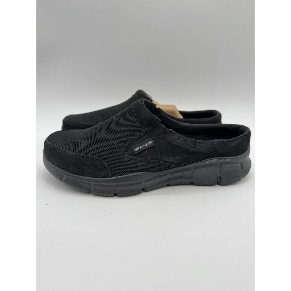Skechers Mens 10 Slip On Shoes Black Memory Foam Casual Comfort‎ Walking